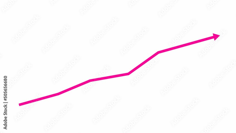 Animated pink arrow. Growth chart of economy. Vector illustration isolated on white background. Animated pink arrow. Growth chart of economy. Vector illustration isolated on white background.