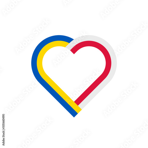 unity concept. heart ribbon icon of ukraine and poland flags. vector illustration isolated on white background	