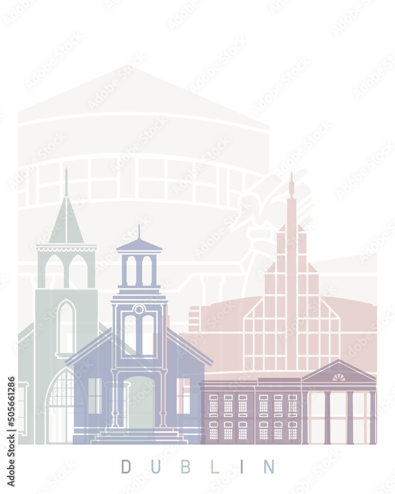 Dublin CA Skyline poster pastel Dublin CA Skyline poster pastel