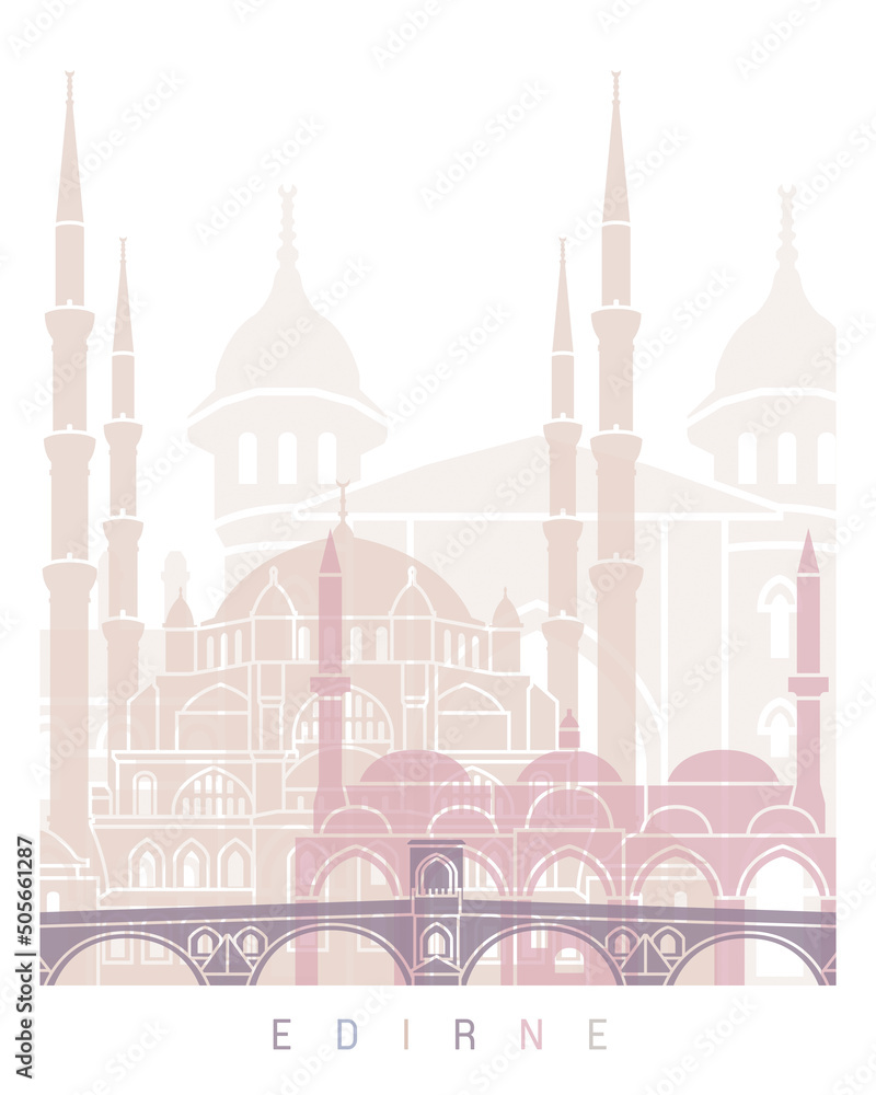  Edirne Skyline poster pastel