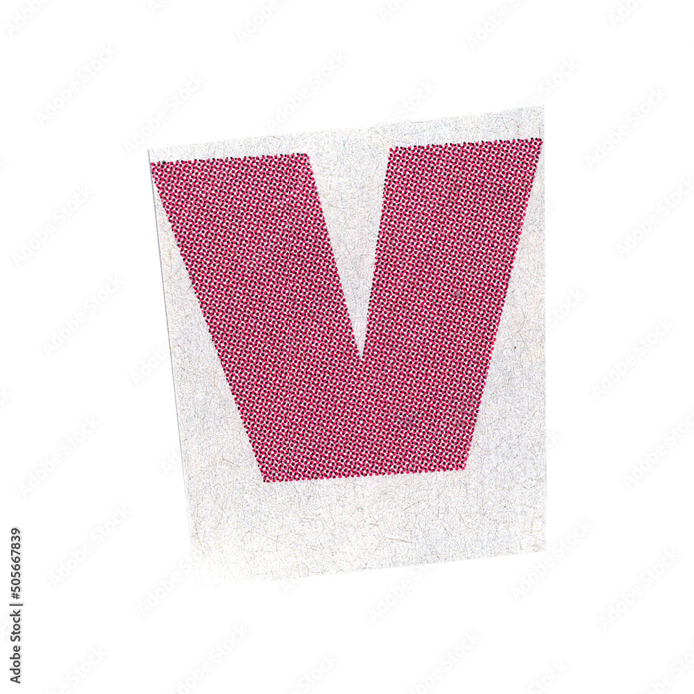 letter v magazine cut out font, ransom letter, isolated collage ...