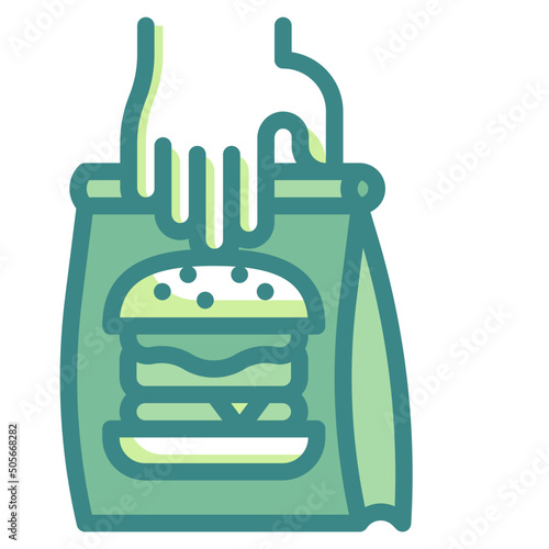 fastfood blue line icon