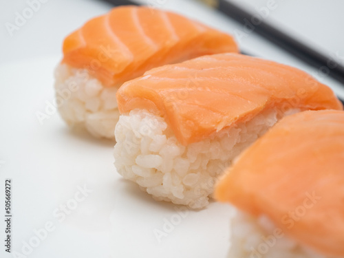 sushi on a white background. Asian cuisine.