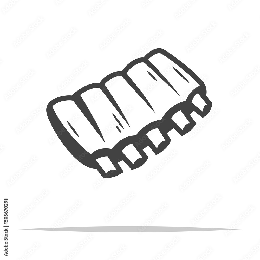 Beef ribs icon transparent vector isolated Beef ribs icon transparent vector isolated