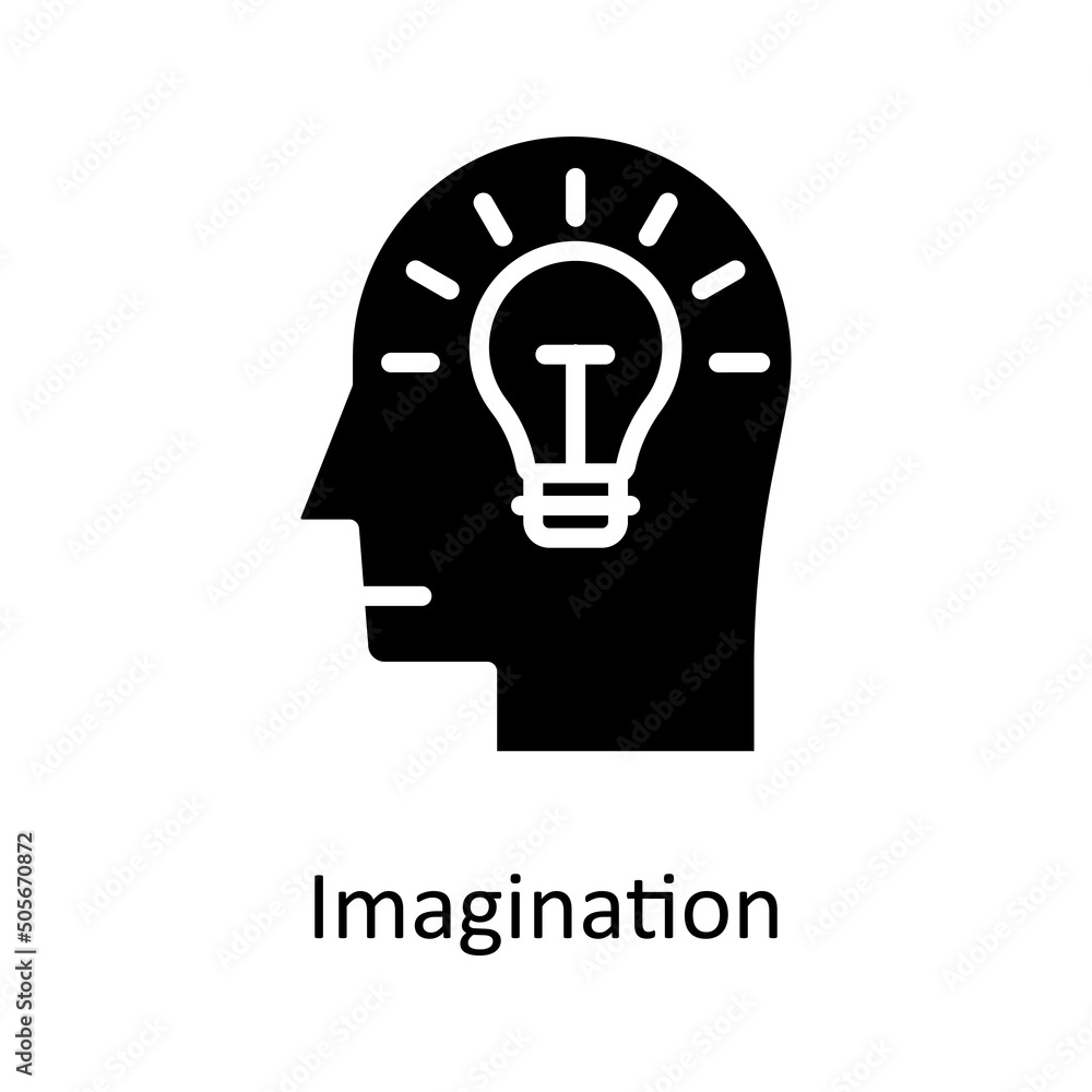 Imagination vector solid Icon Design illustration. Human Mentality Symbol on White background EPS 10 File Imagination vector solid Icon Design illustration. Human Mentality Symbol on White background EPS 10 File