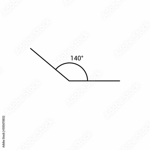 140 degree angle icon in mathematics