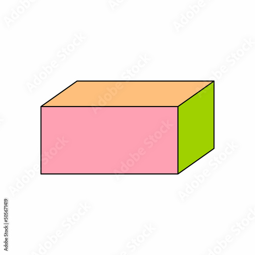 Cuboid basic simple 3d shape isolated on white background