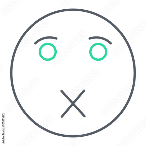 Silence Emoji Icon Design