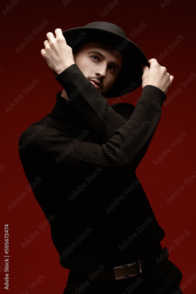 stylish man in black stylish man in black