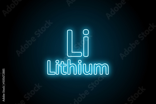 Periodic table element lithium symbol