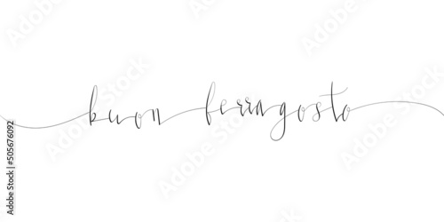 Buon Ferragosto - Happy ferragosto in Italian handwritten lettering vector illustration