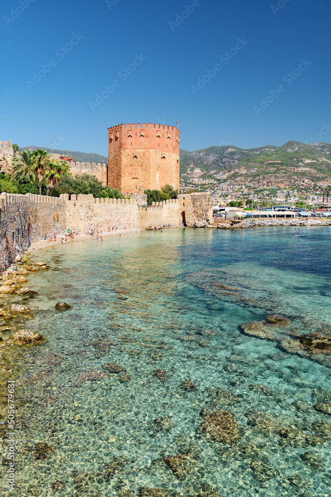 Awesome view of the Kizil Kule (Red Tower), Alanya
