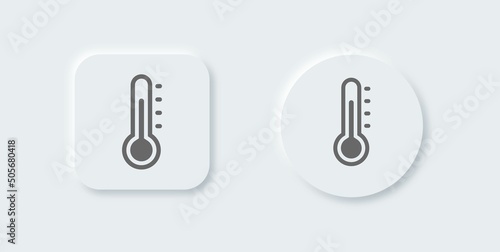 Thermometer icon collection in neomorphism design style. 3d temperature symbol.