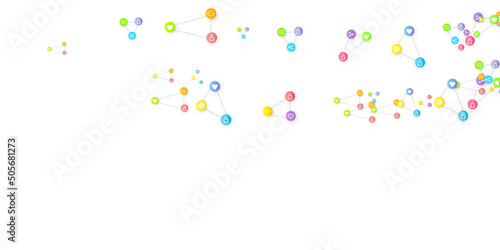 Social media marketing icons internet tags target