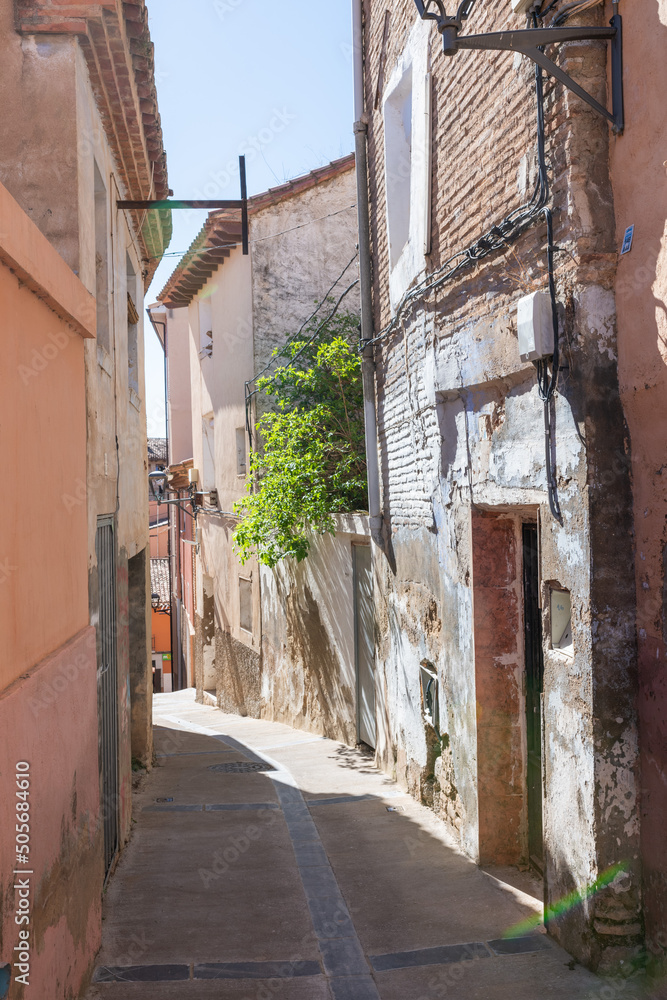 Tarazona, Zaragoza, Aragon, Spain, 05 18 2022:Stroll through the streets of the Jewish quarter, Tarazona, Spain
