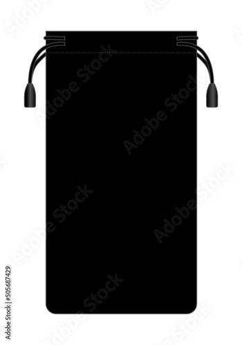 Black Power Bank Case Bag Template On White Background, Vector File.