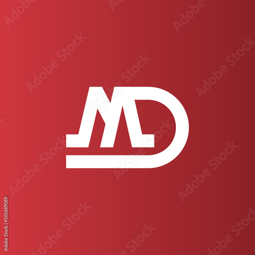 letter md simple logo design shape for brand identity photo