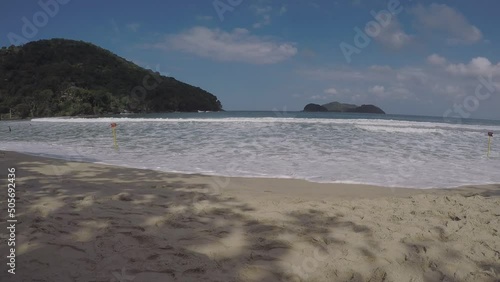 View of Praia do Sahy, São Sebastião North coast of São Paulo, Atlantic Forest, Serra do Mar State Park.