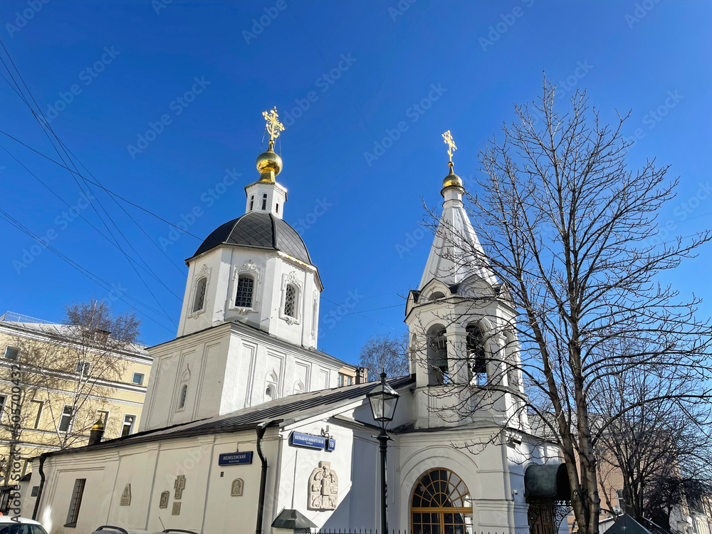 Moscow, Russia, March, 15, 2022. Church of the Ascension of the Lord on Bolshaya Nikitskaya in Moscow, 16th century