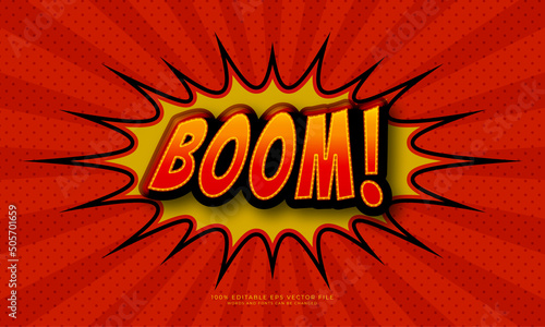 boom editable text effect vector template for comic book
