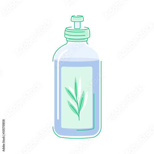 Plastic Bottle with Cleaning Detergent as Domestic Disinfectant for Washing Vector Illustration