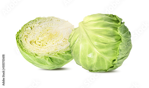 Green cabbage isolated on a white background © ilietus
