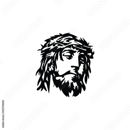 jesus christ face vector illustration