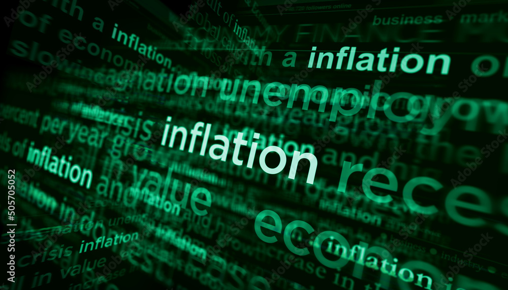 Headline titles media with inflation, recession and economy crisis 3d illustration Headline titles media with inflation, recession and economy crisis 3d illustration