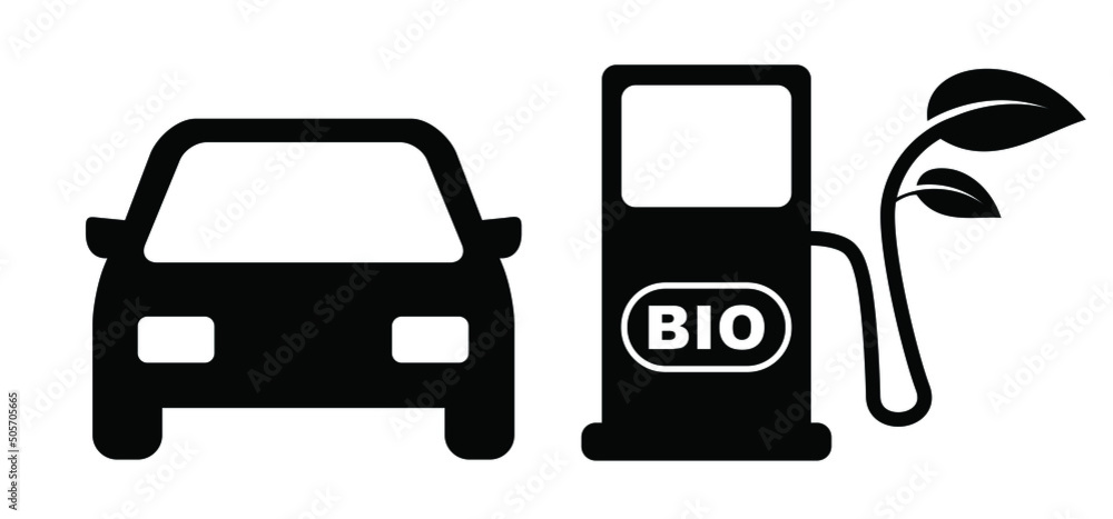 Biofeul pump or biodiesel. Car flling station, Biofuel is fuel made from biomass. Bio fuels are available in solid, liquid or gaseous form. Vector refill symbol or pictogram. Car fill location. Biofeul pump or biodiesel. Car flling station, Biofuel is fuel made from biomass. Bio fuels are available in solid, liquid or gaseous form. Vector refill symbol or pictogram. Car fill location.