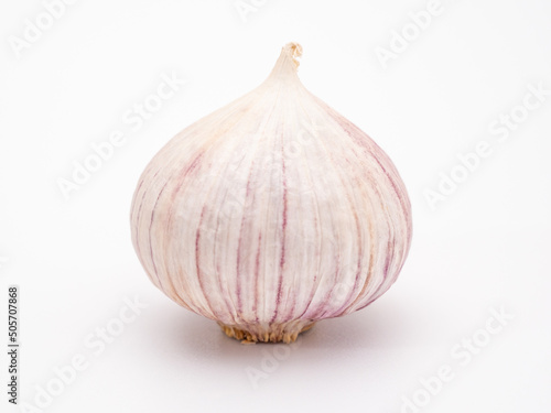 garlic on a white background. garlic close-up.