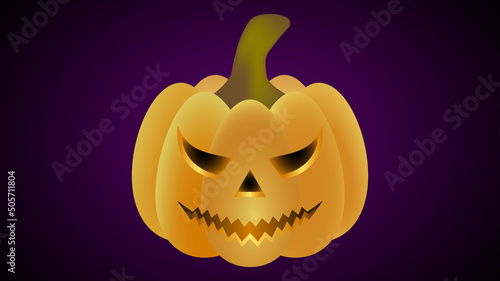 Traditional pumpkin head for halloween on dark background