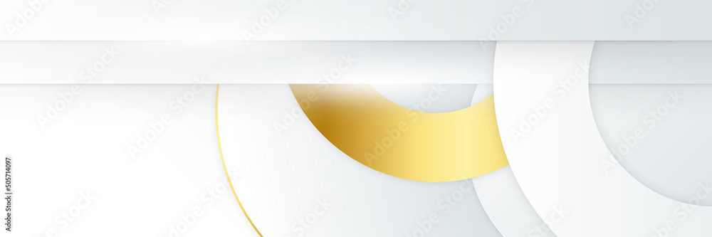 Modern minimal and clean white gold background with realistic line wave circle shape . Elegant silver design for web, presentation, wallpaper Modern minimal and clean white gold background with realistic line wave circle shape . Elegant silver design for web, presentation, wallpaper