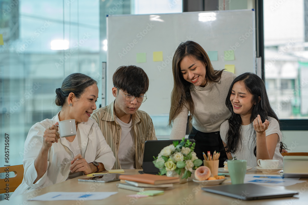 Co-workers brainstorming in modern office. Co-workers brainstorming in modern office.