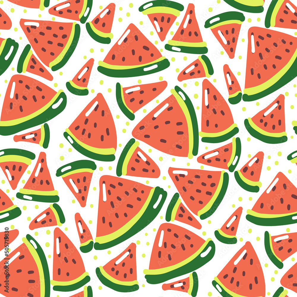 Seamless pattern with watermelon slices. Seamless pattern with watermelon slices.