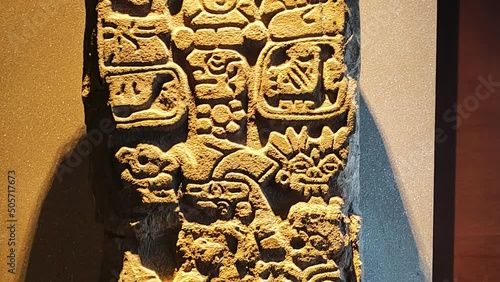 video of an aztec effigy found in tenochtitlan during the conquest, mexico city photo