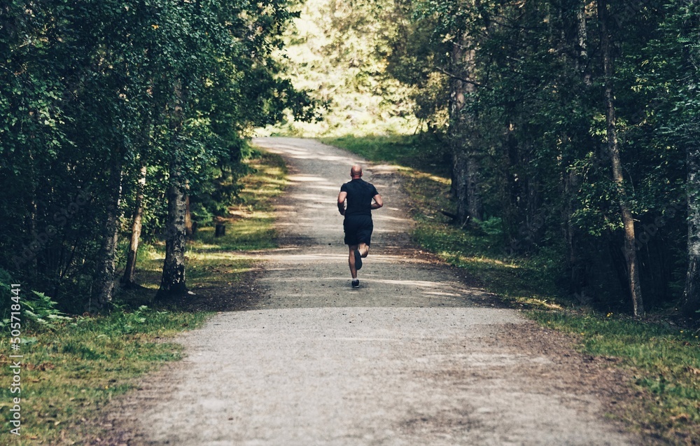 jogging in the park