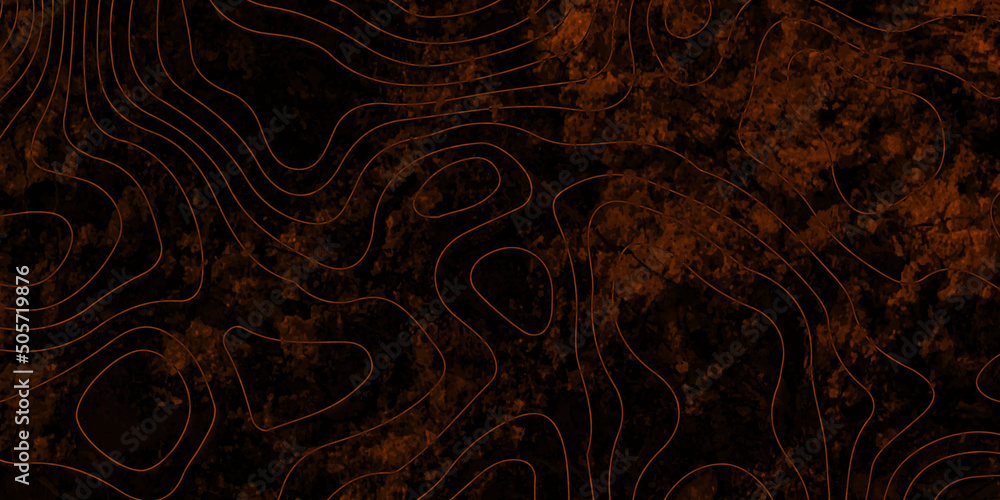 Topographic map background concept. Topo contour map. Rendering abstract illustration. valleys and mountains, 3D colorful Topographic map background concept. Topo contour map magic black neon light.