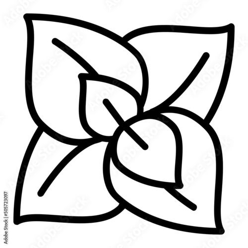 Organic Lemon basil vector line icon design, Condiments and Spices symbol, Food cooking ingredients Sign, Herbs and table sauce stock illustration, Garden Fresh basil leaves Concept 