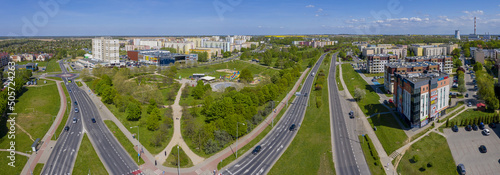 Letnia panorama z widokiem na park górczyński i watral, miasto Gorzów Wielkopolski z lotu ptaka photo