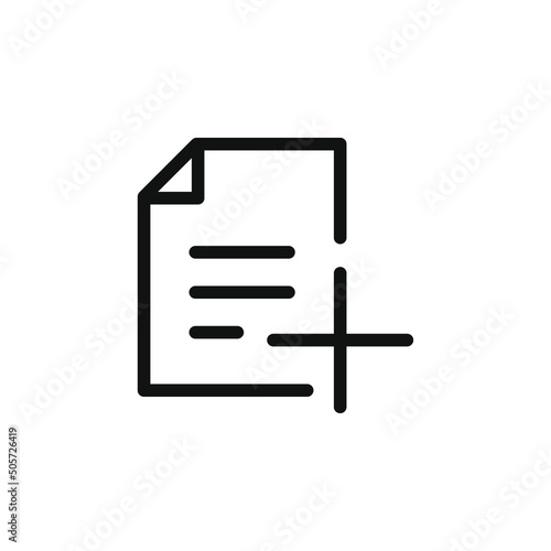 Add file, document, form icon line style isolated on white background. Vector illustration © Arif Arisandi