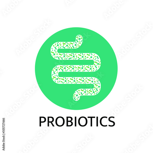 Lactobacillus Probiotics Icon. Normal gram-positive anaerobic microflora sign. Editable vector illustration. Modern style. Medical, healthcare and scientific concept.