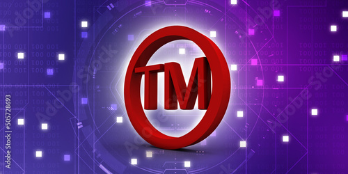 Photos 3d rendering tm trade mark sign concept