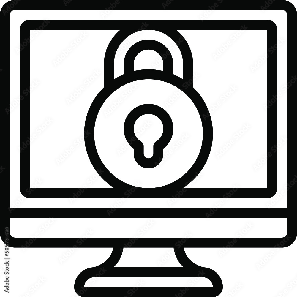 Secure Computer Icon Secure Computer Icon