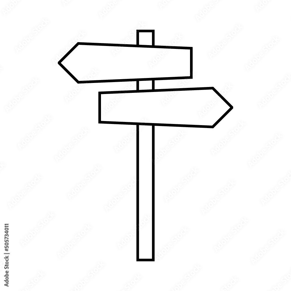 Signpost icon flat style street sign logo isolated on white background Signpost icon flat style street sign logo isolated on white background