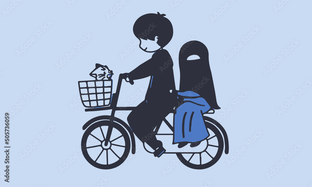 Islamic romantic couple vector art flat illustration Islamic romantic couple vector art flat illustration