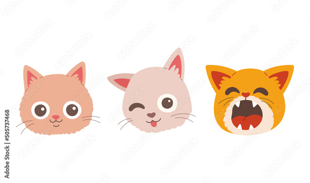 Cat muzzle cat face simple vector illustration