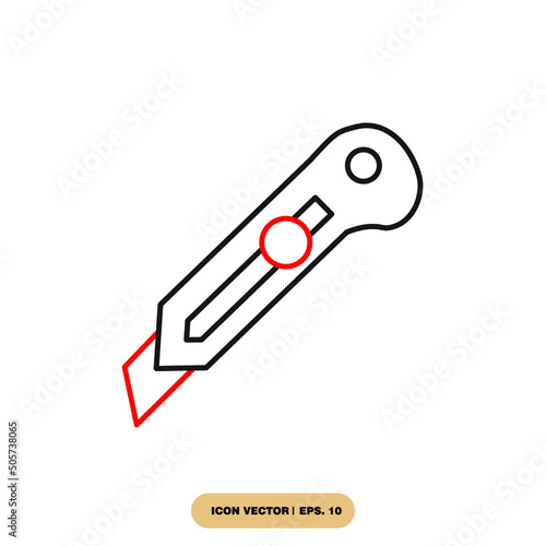 cutter icon set . cutter pack vector elements for infographic web. with trend color