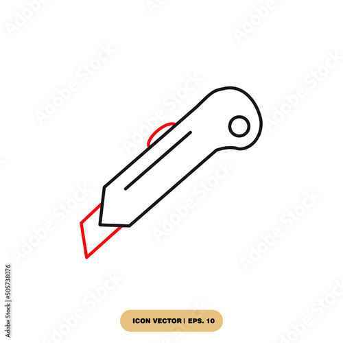 cutter icon set . cutter pack vector elements for infographic web. with trend color