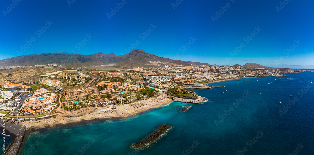 El Duque beach and coastline in Tenerife. Adeje coast Canary island, Spain