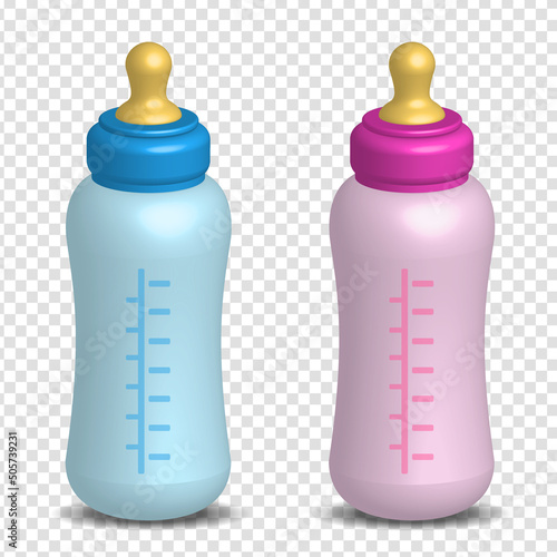 milk feeding baby bottle 3d vector illustration © Abuhena